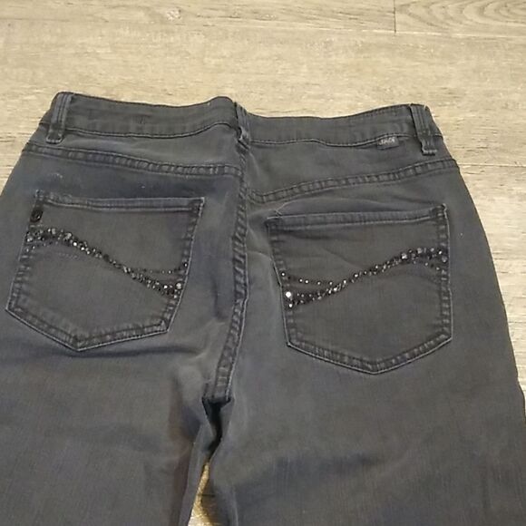 Jag Mid Rise Straight Leg Black Rhinestone Jeans 8 - Picture 6 of 8